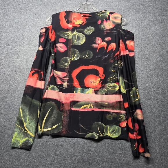 Jean Paul Gaultier Dresses & Skirts - Jean Paul Gaultier Soleil Fuzzi Dress L Floral Abstract Mesh Made Italy